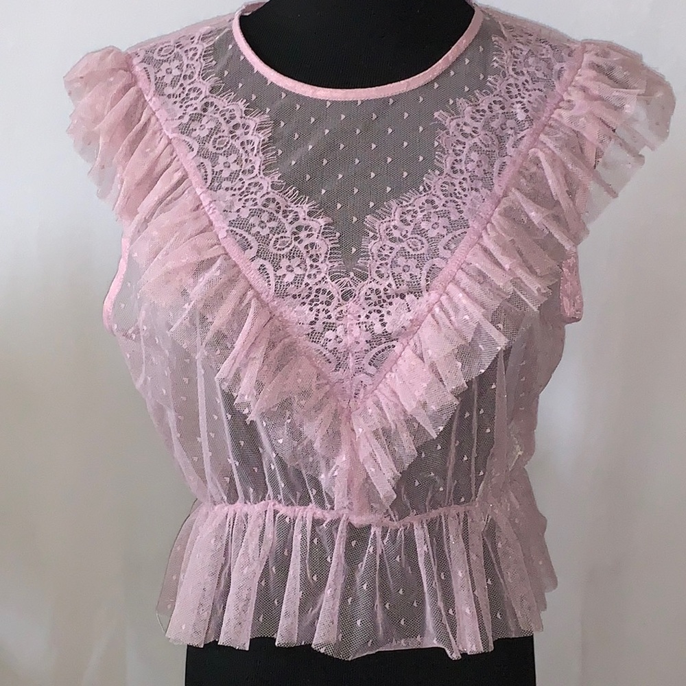 Forever 21 Women’s Size S Mauve Sheer Blouse. Excellent Condition